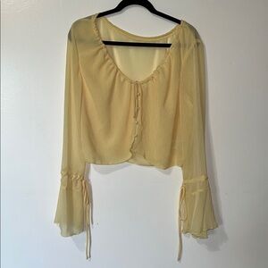 Elegant Sheer Yellow Women's Top